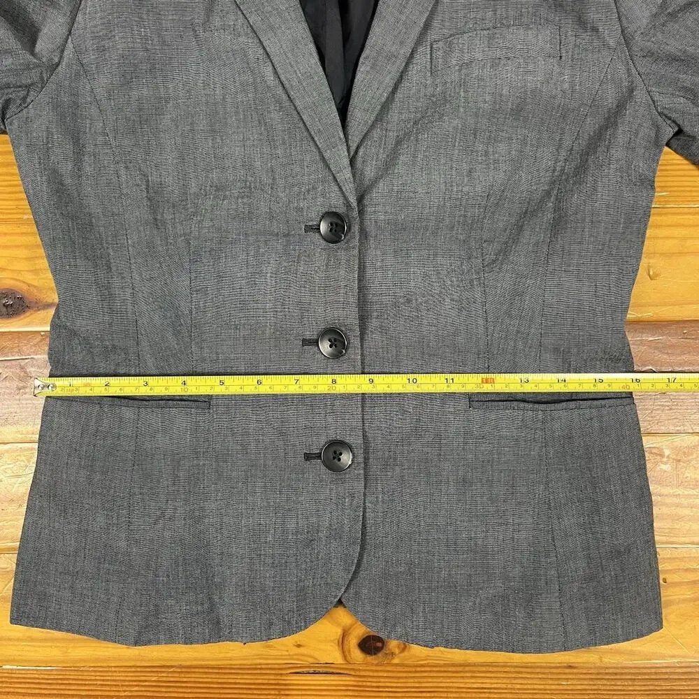 Banana Republic Puff Sleeve Blazer Sz XS-S Tag 8 Blue Gray Editorial Officecore